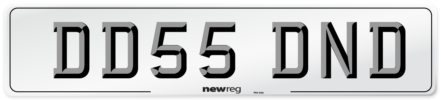 DD55 DND Number Plate from New Reg